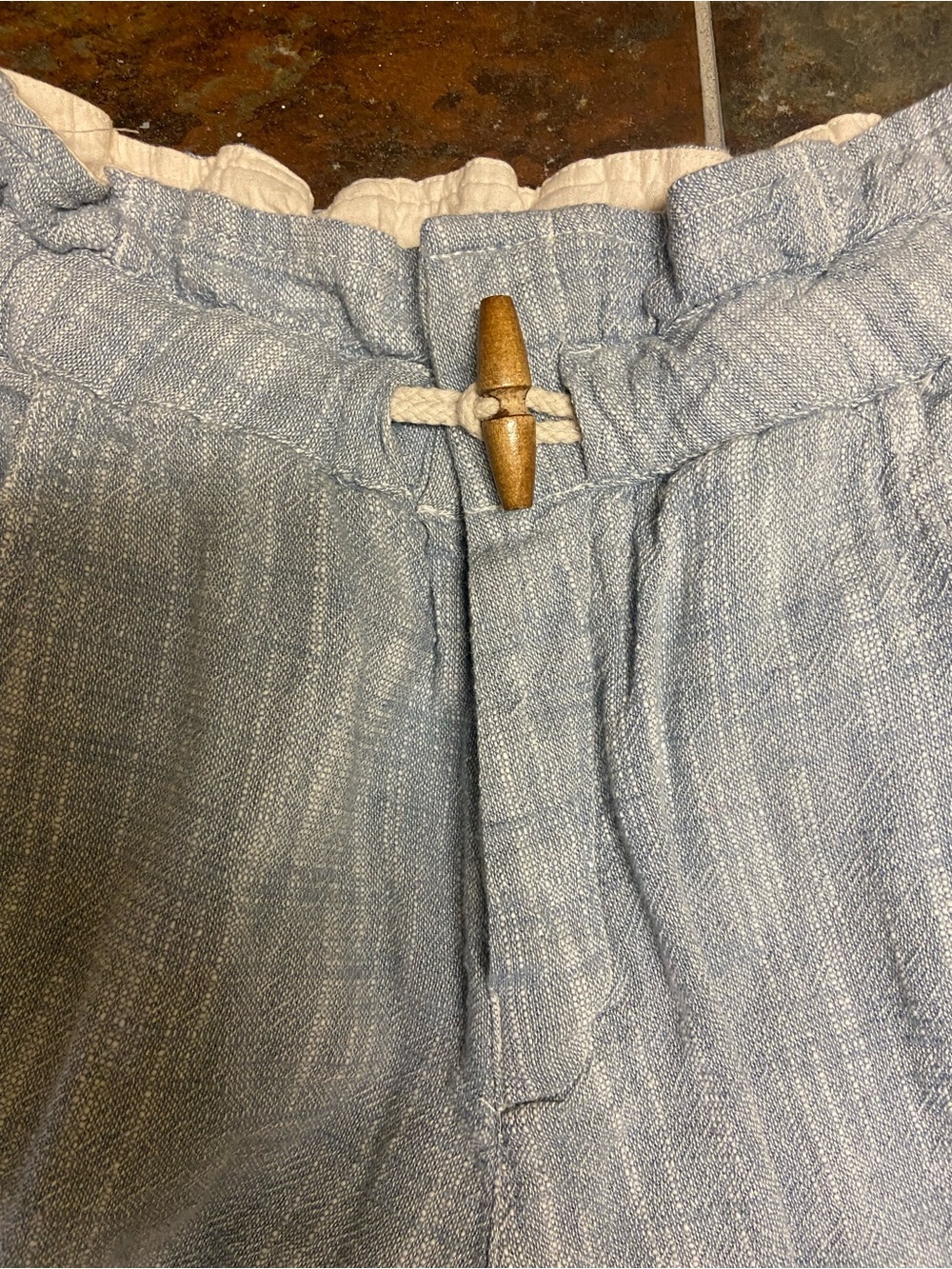 Free People Paradise Linen Blend Chambray Ankle/Crop Pants Size XS Coastal Beach - Picture 8 of 15